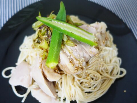 素麺を中華味で♪ 柔らか鶏肉の中華素麺